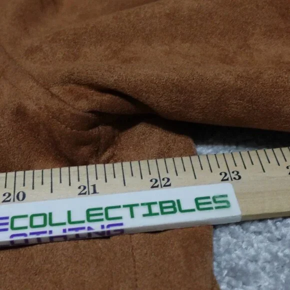 FRYE Faux Suede Shirt Jacket Men's Medium Brown Snap Flap Pockets Long Sleeve - Picture 2 of 8